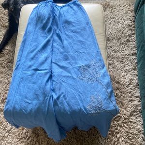 Vintage linen embroidered maxi skirt